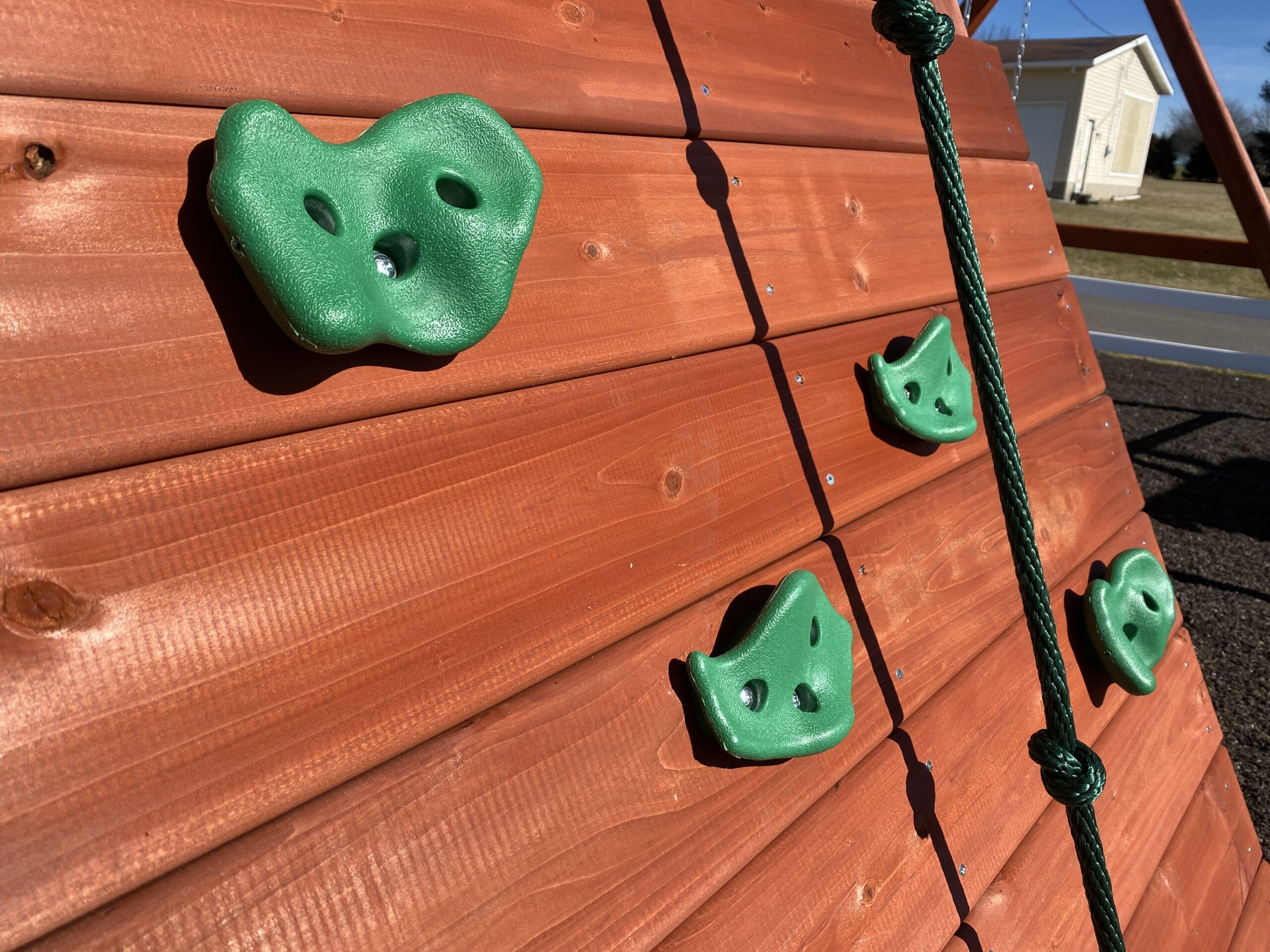 playground set for backyard rock climbers