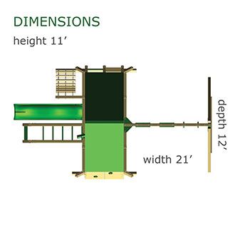 Lookout with Green Vinyl Canopy and Monkey Bars - Image 2