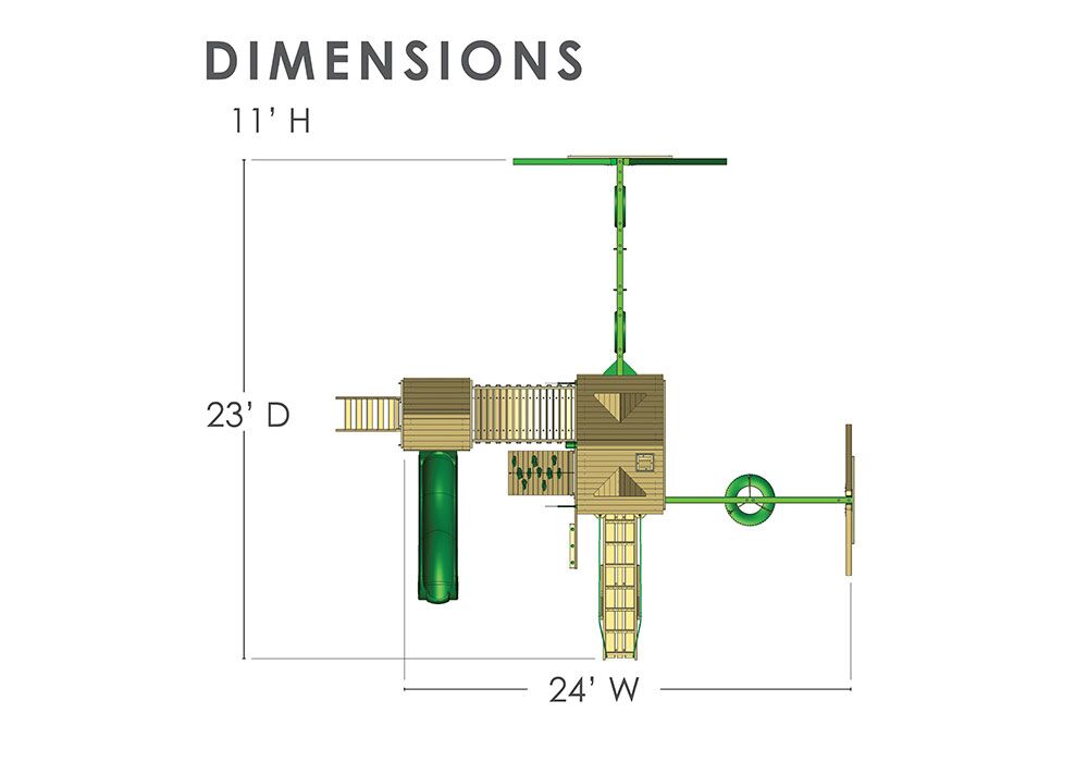 Arctic with Connecting Bridge and Tower, Tire Swing with Wood Roof - Image 2