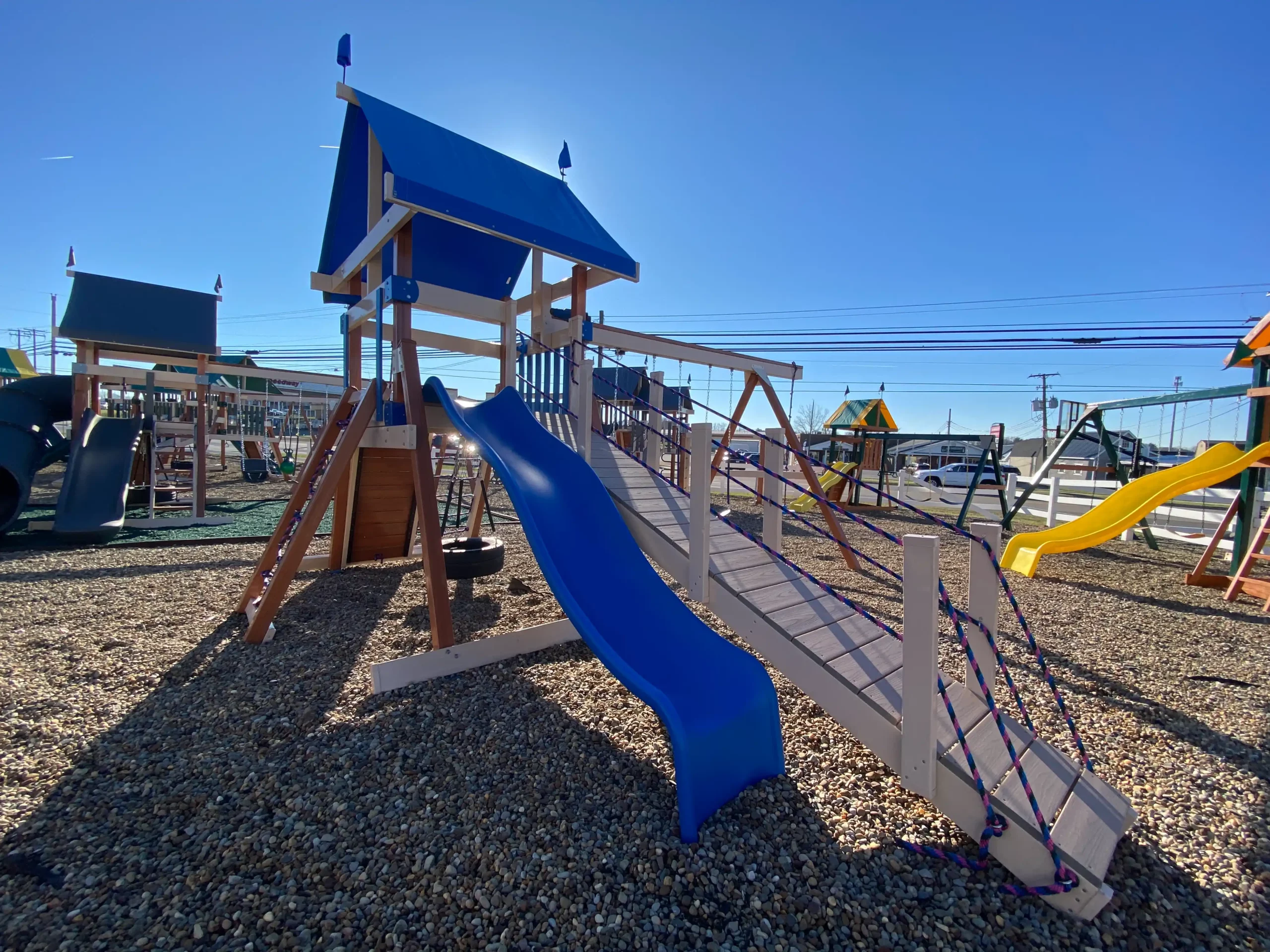Playground set with tire swing kids world play systems