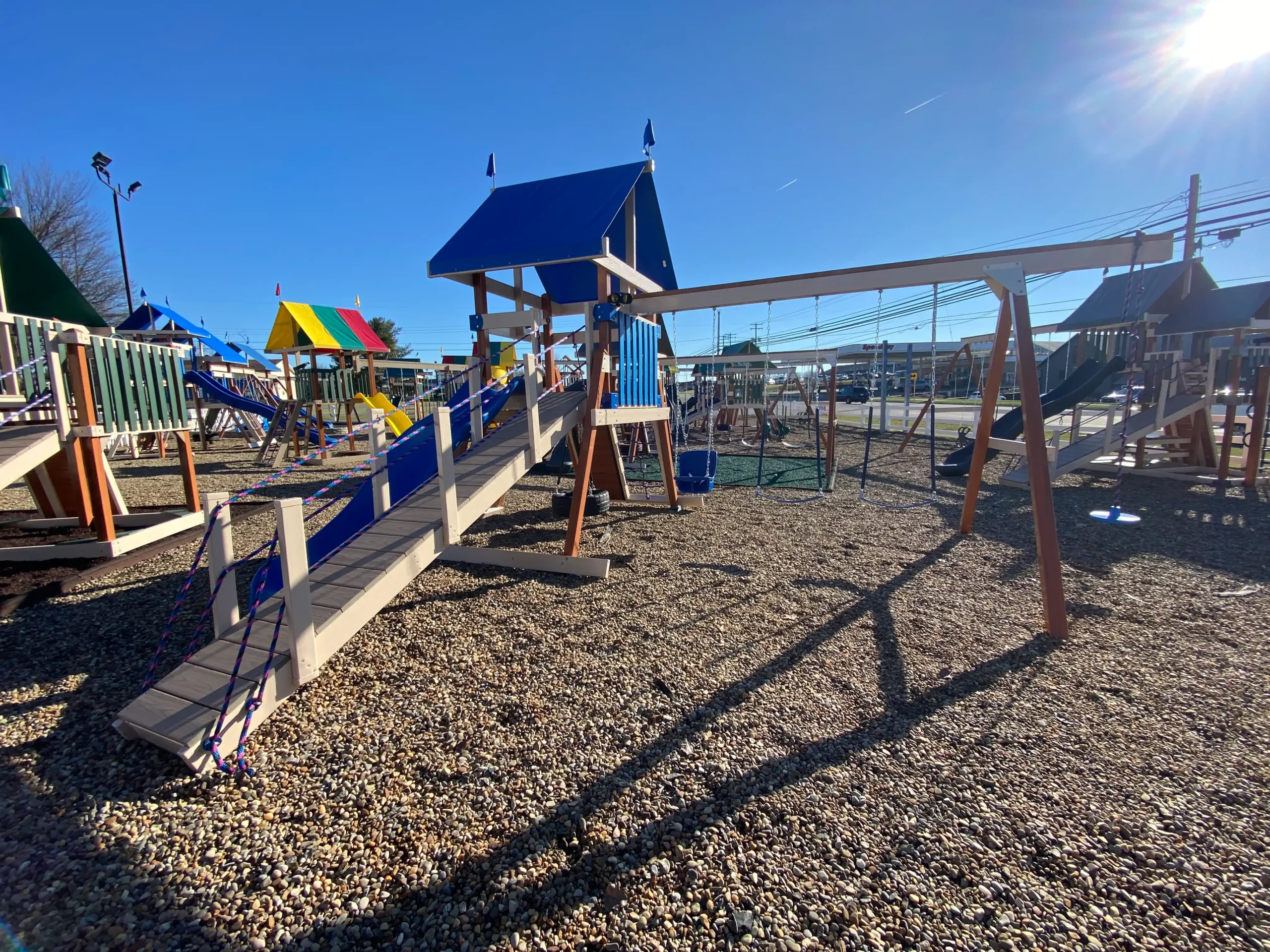 Swing set with tire kids world play systems 1