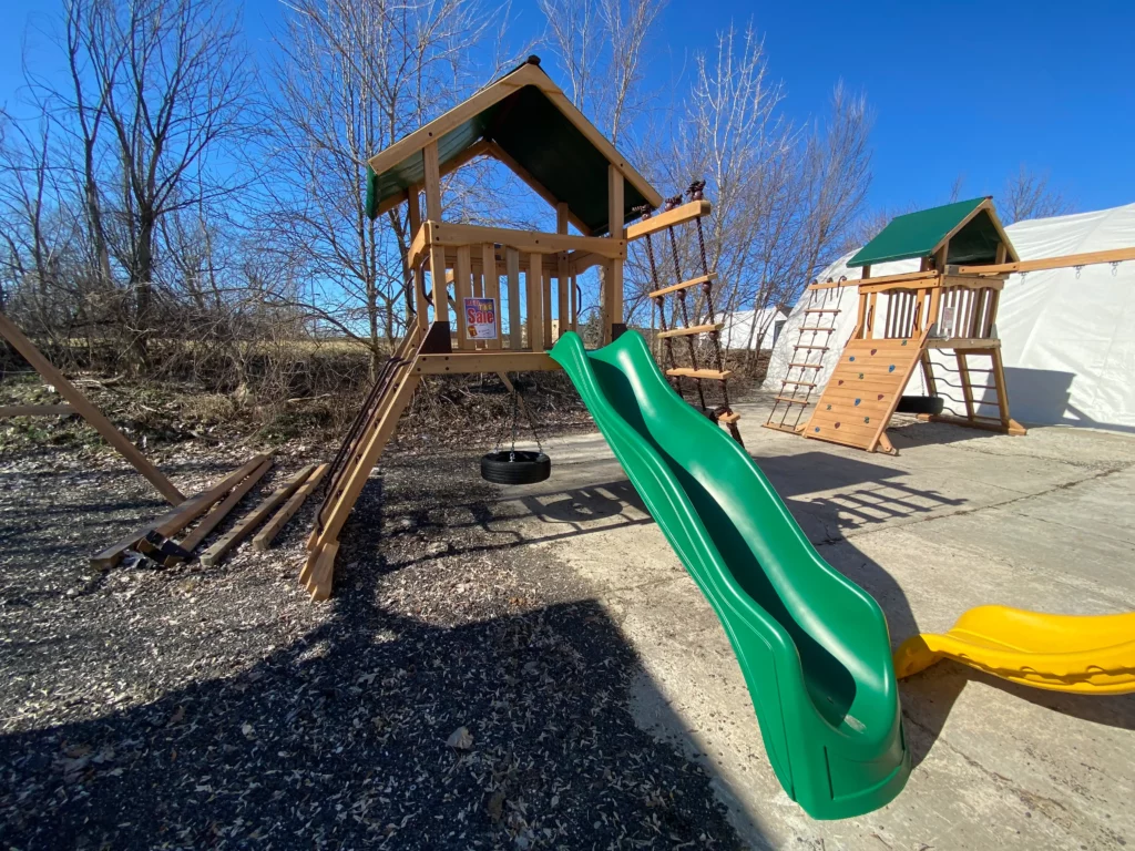 Wood swing sets for sale kids world play systems