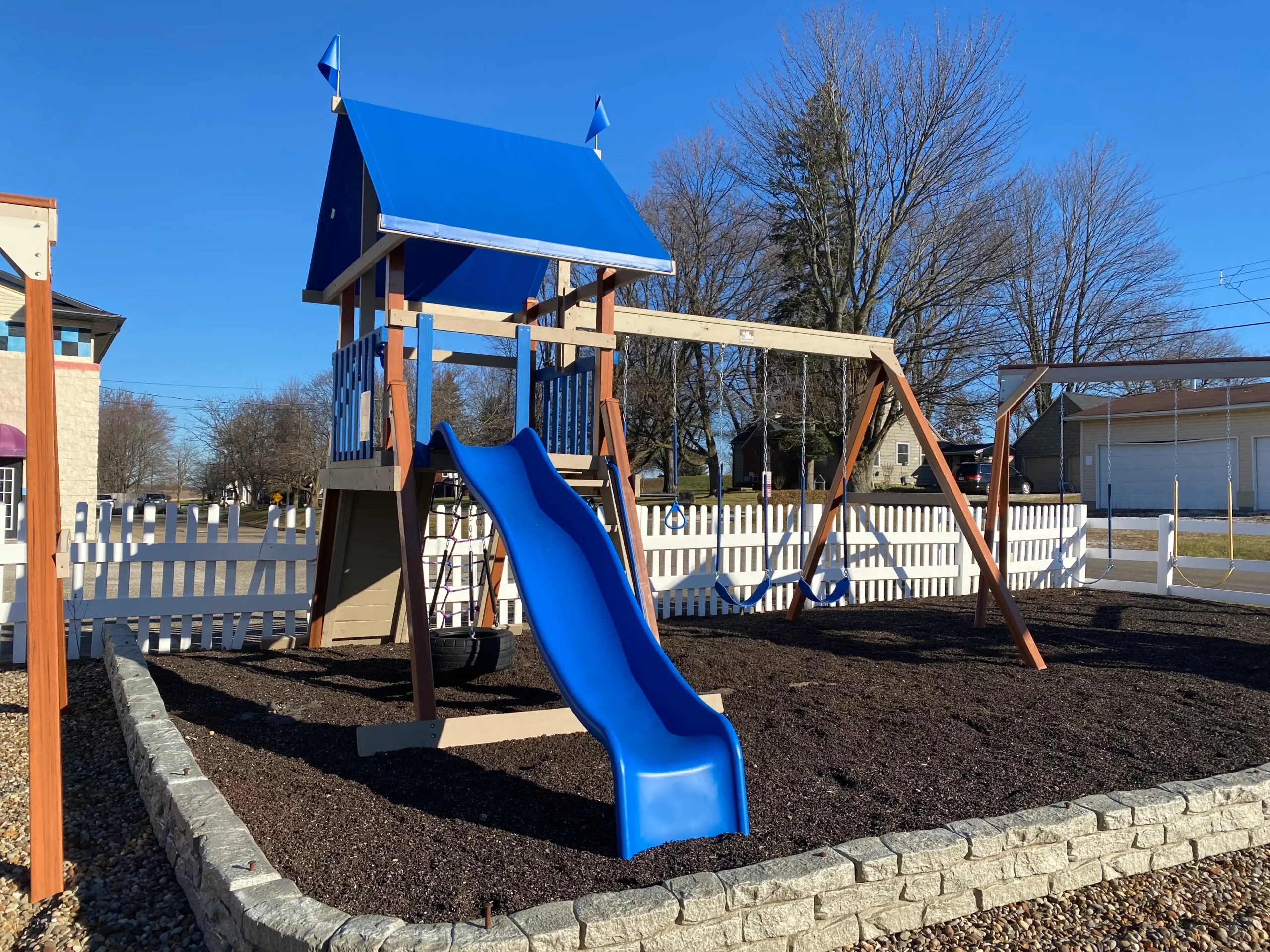 Wooden swing set with slide kids world play systems Wooden swing set with slide kids world play systems