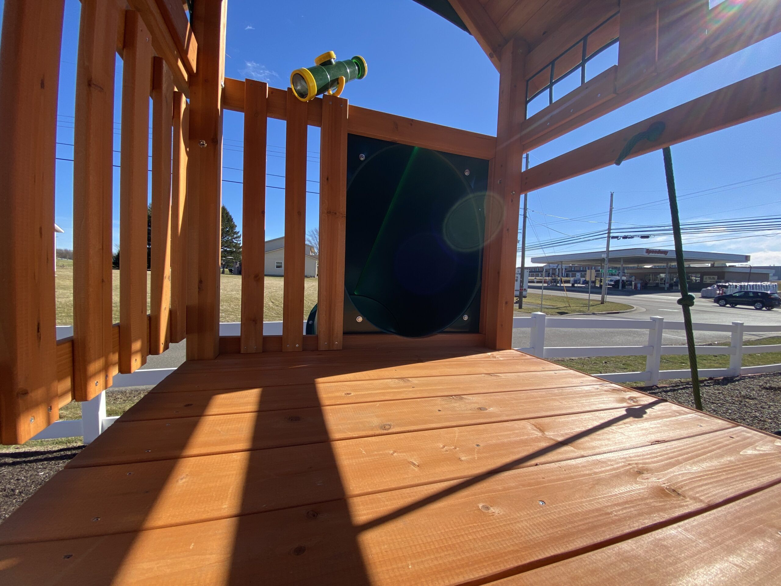 swing set with tube slides