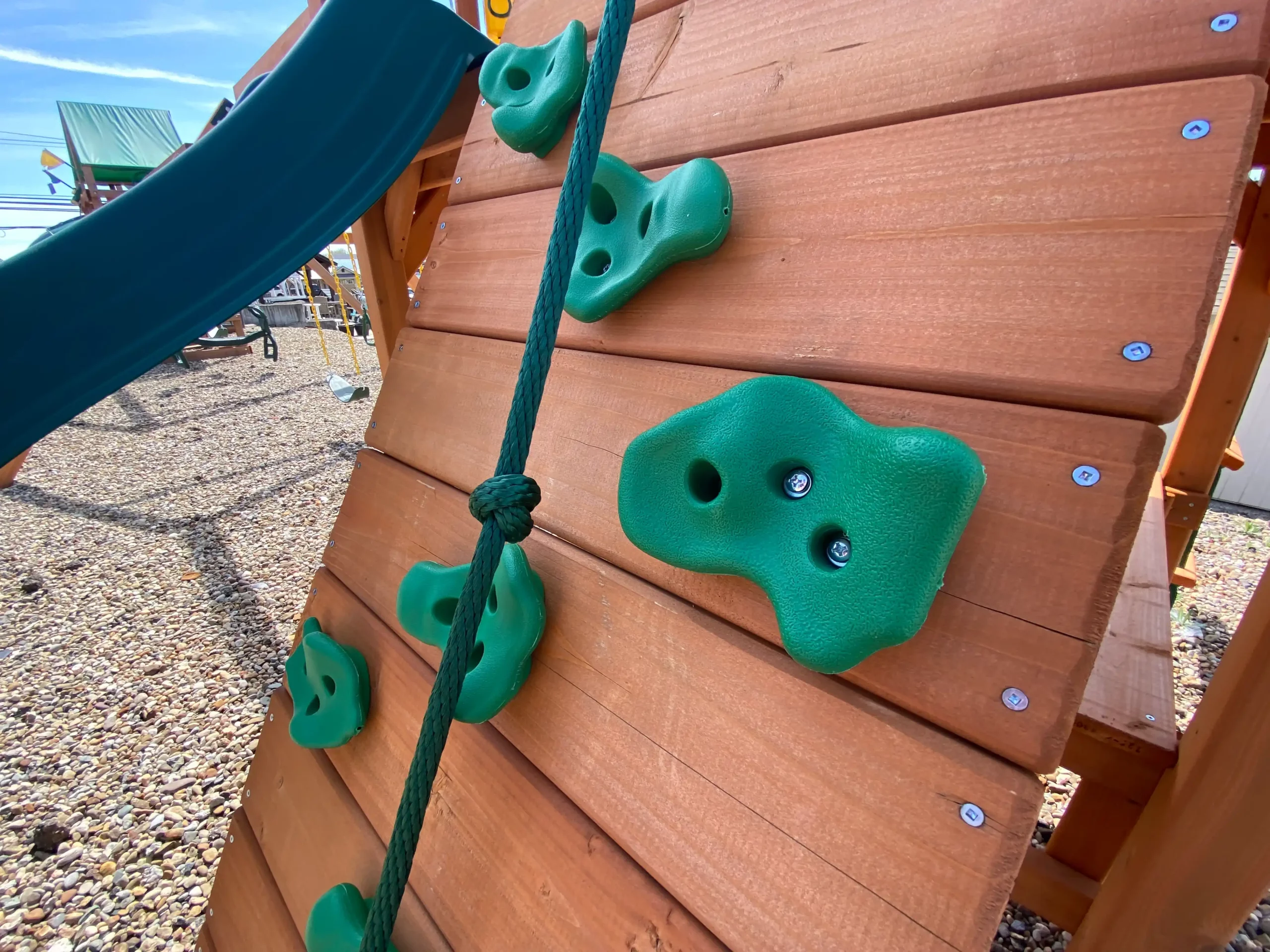 Outdoor swing set with canopy kids world play systems