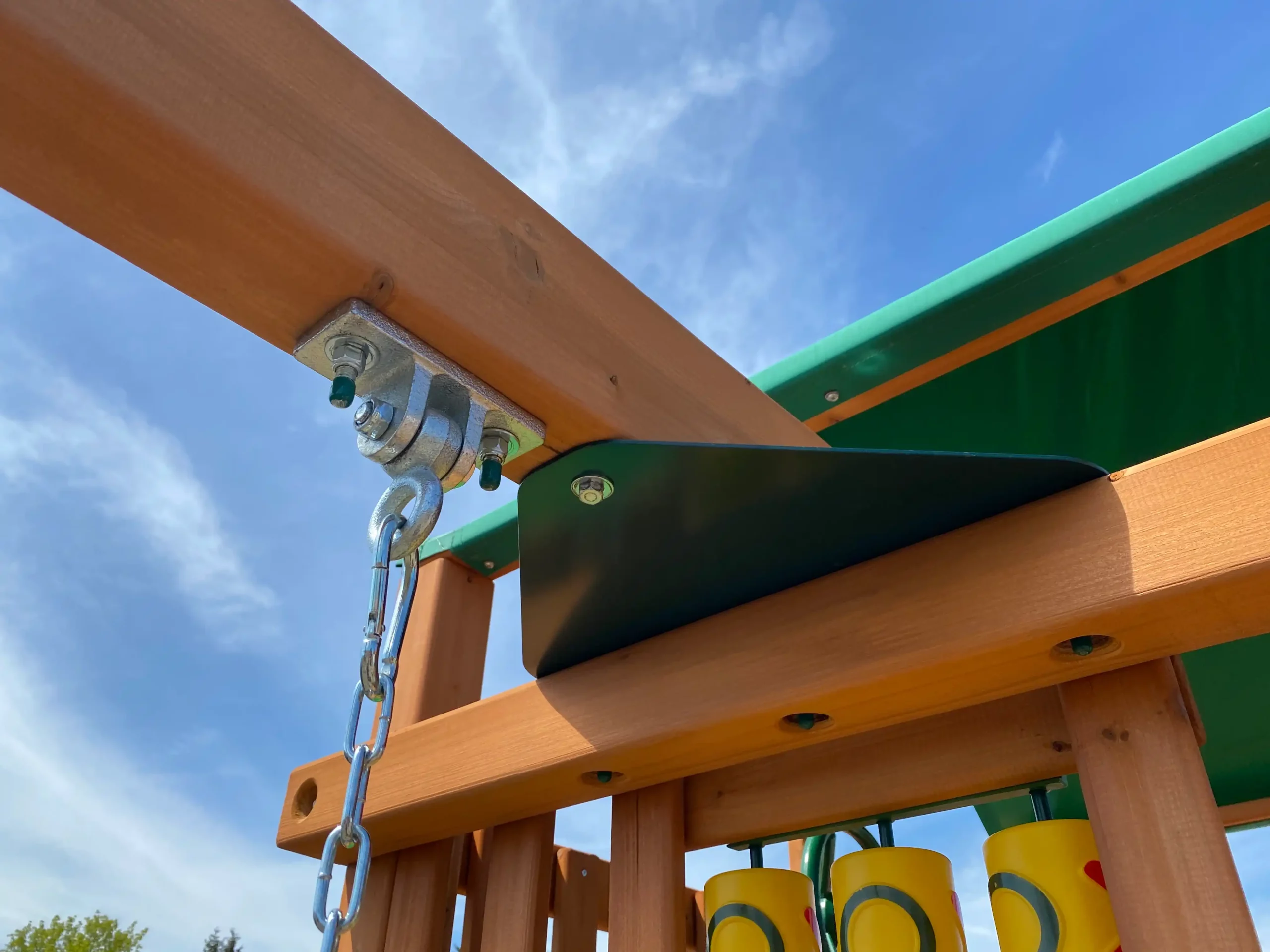 Outdoor swing sets with canopy kids world play systems