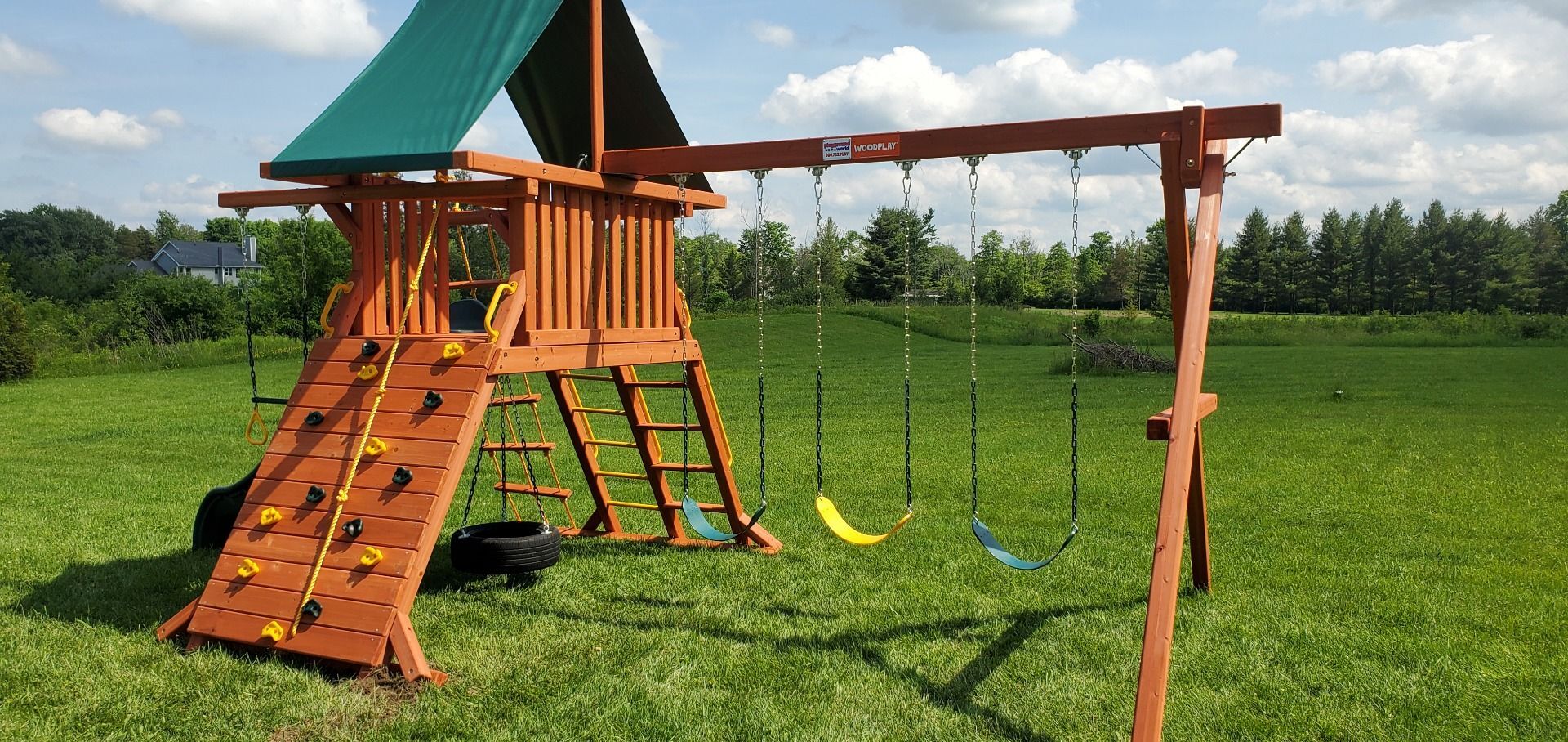 playhouse wood swing set