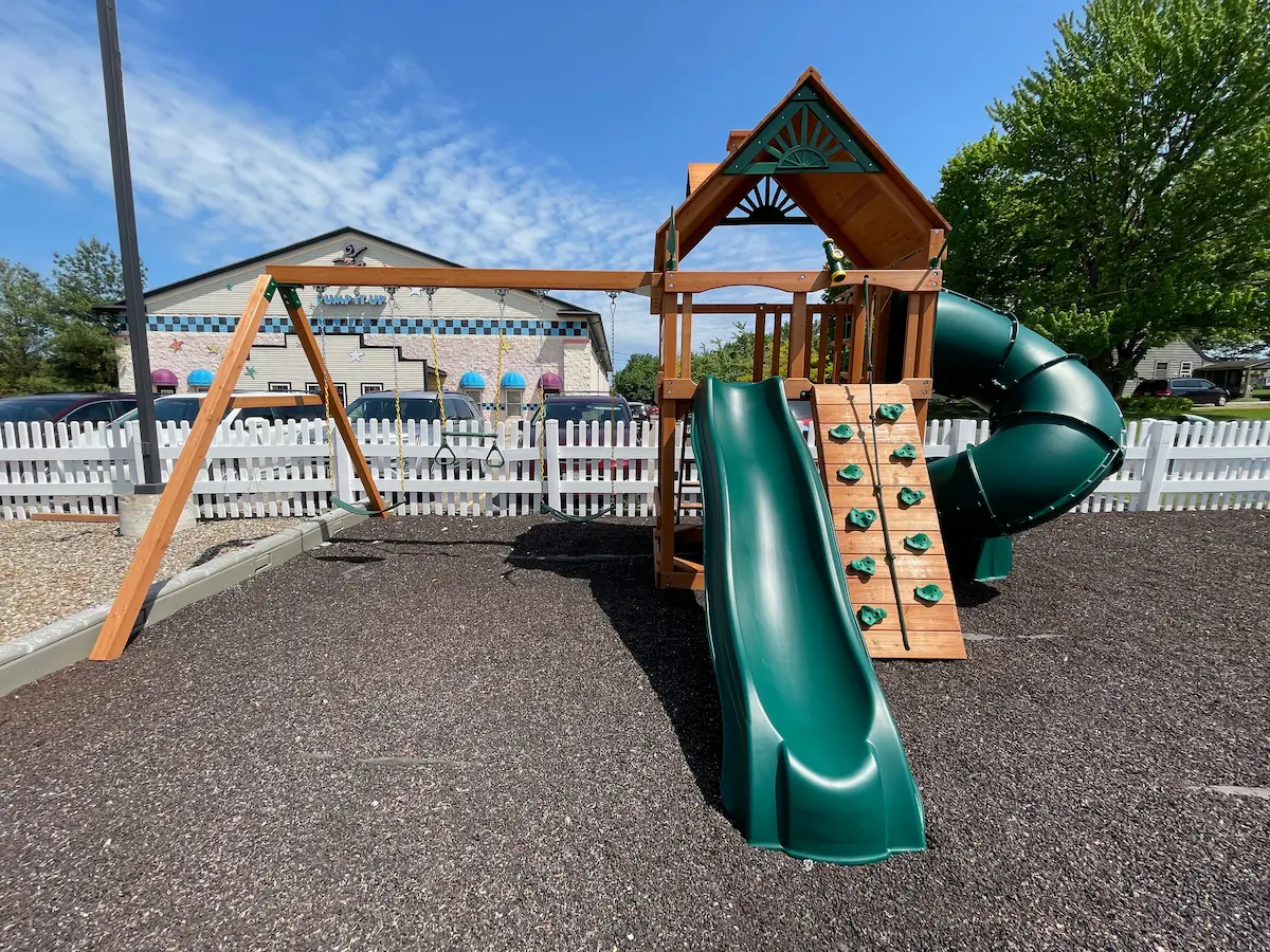 tundra with tube slide wood roof