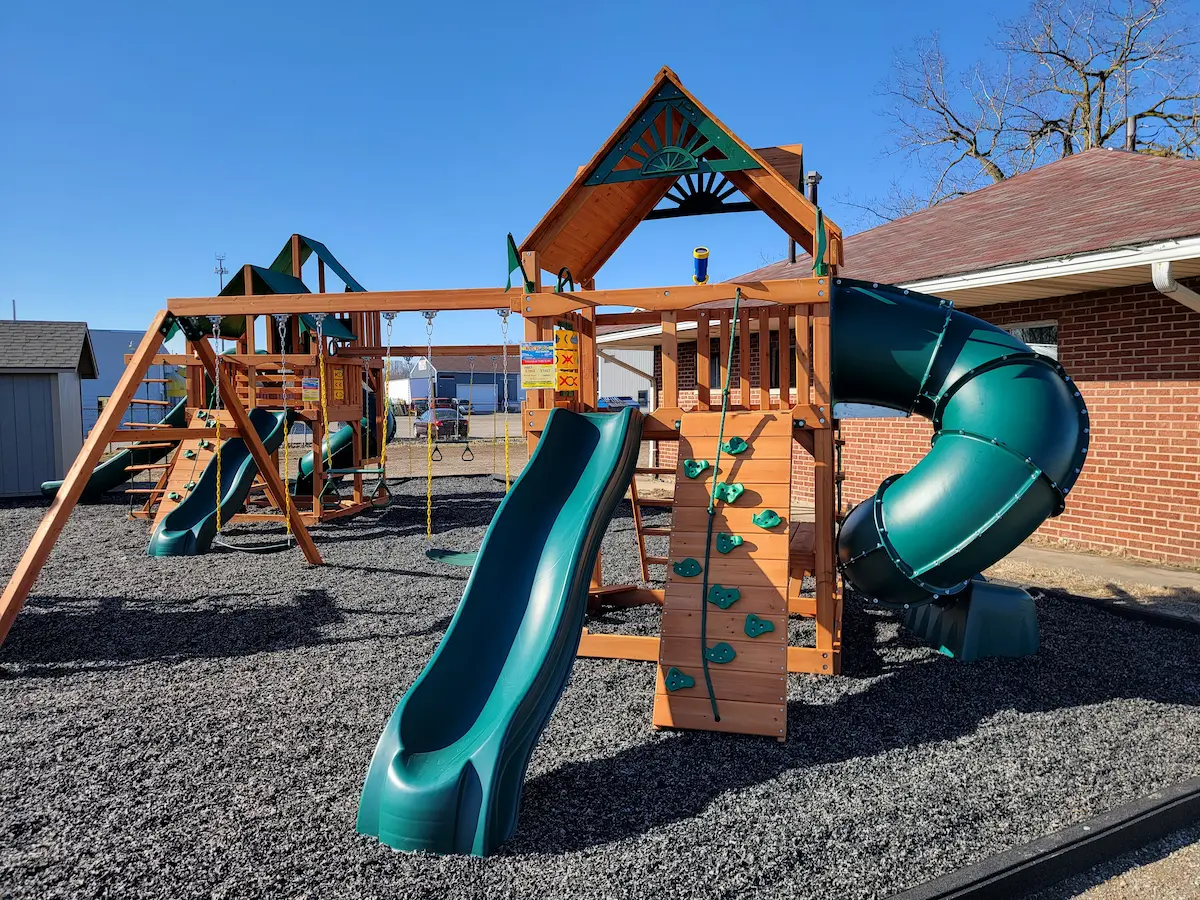 wooden swing set