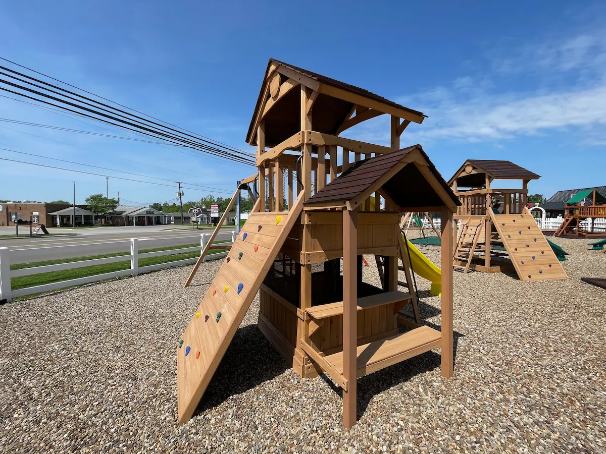 kids world play olympian outlook xl 2 b swing set