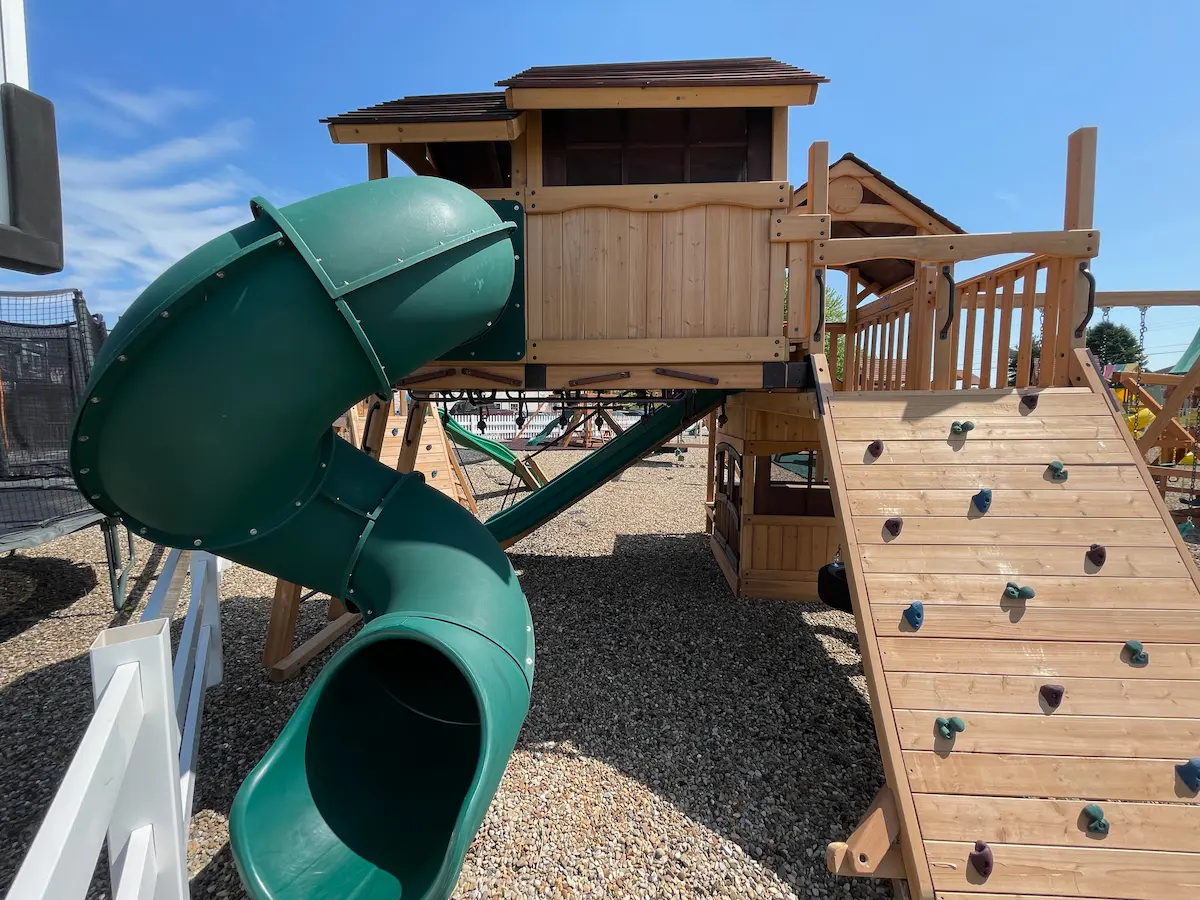 kids world play wooden swing set