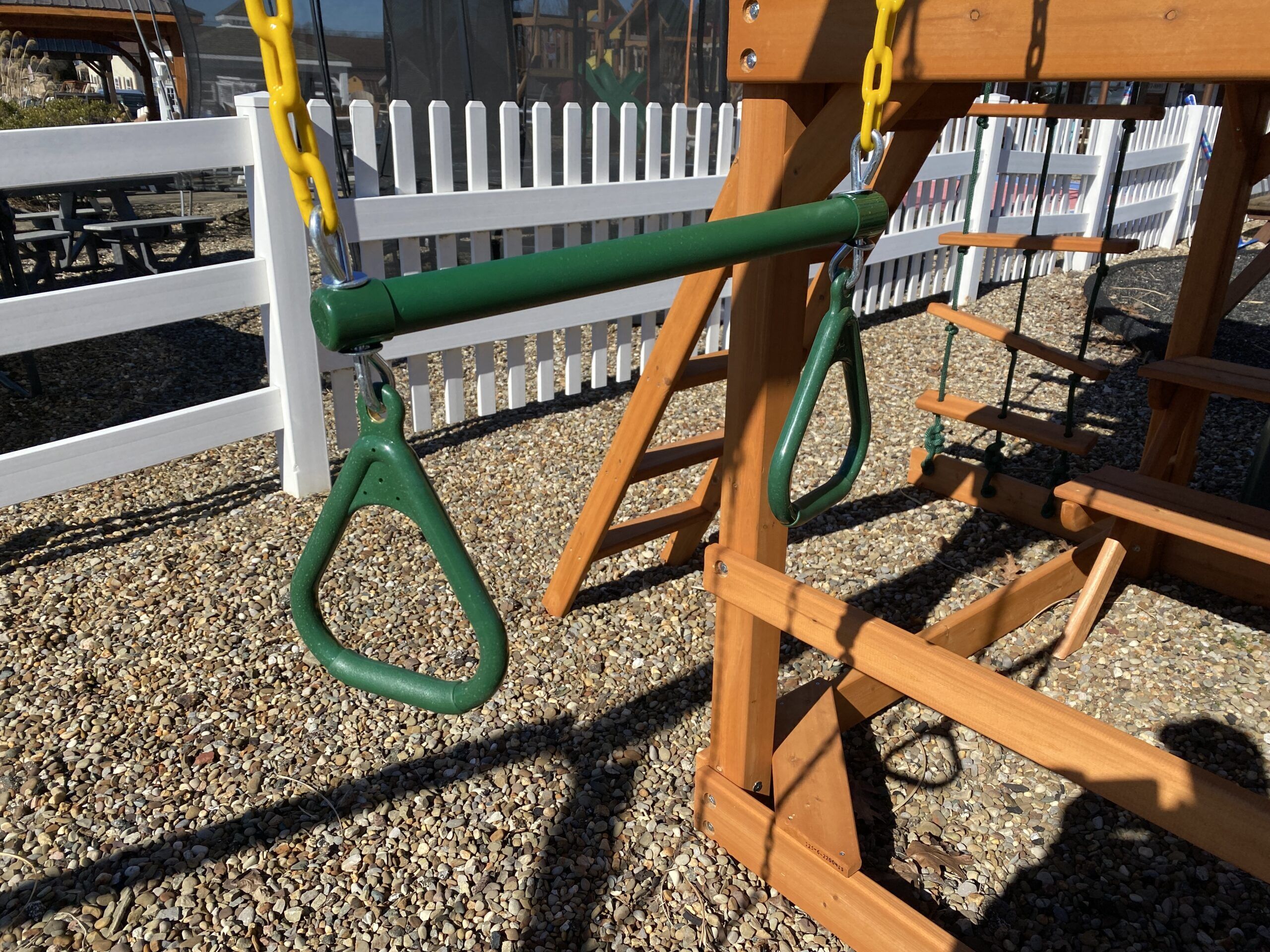 swing set with spiral slides