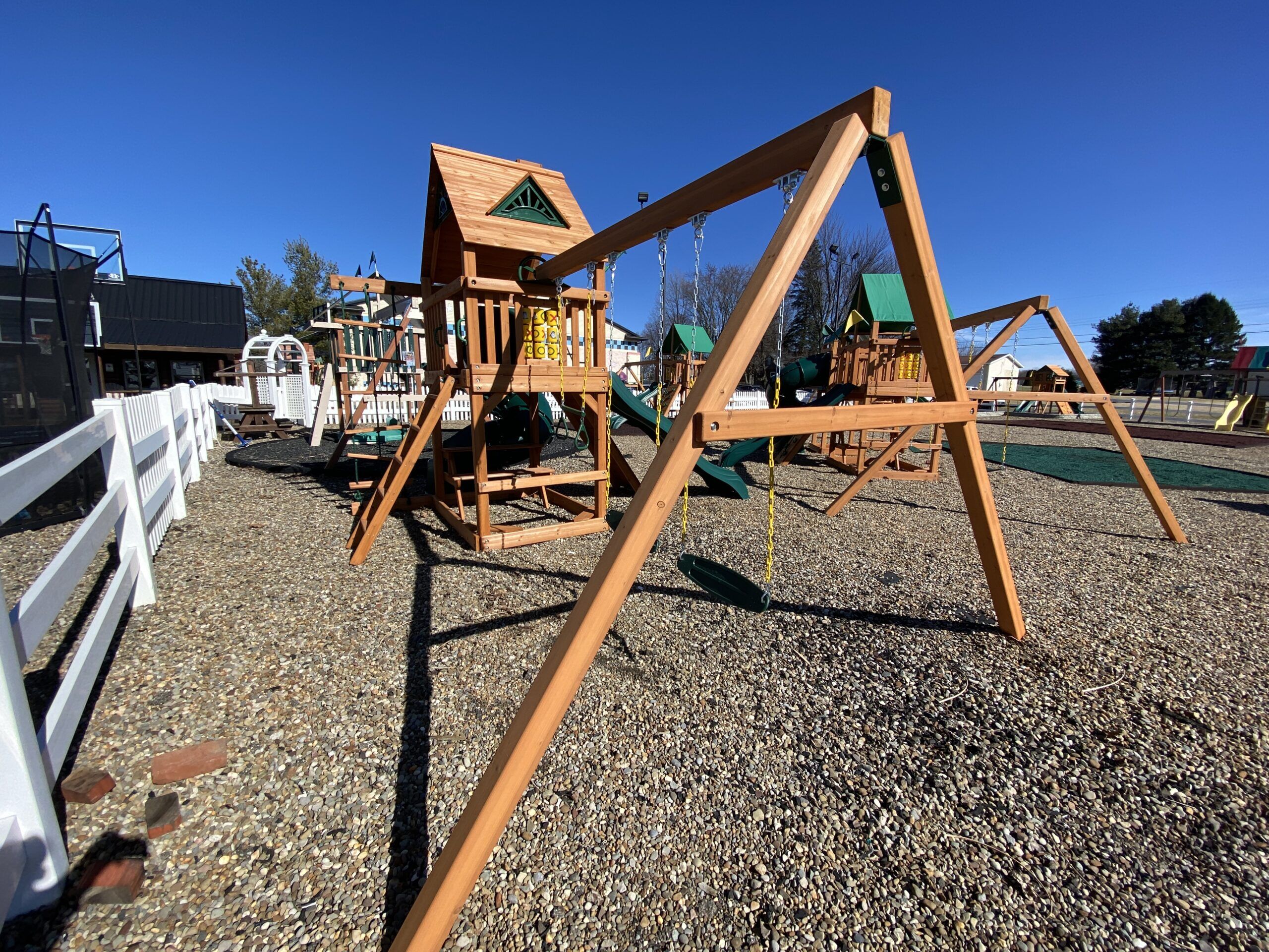 swing sets with spiral slide
