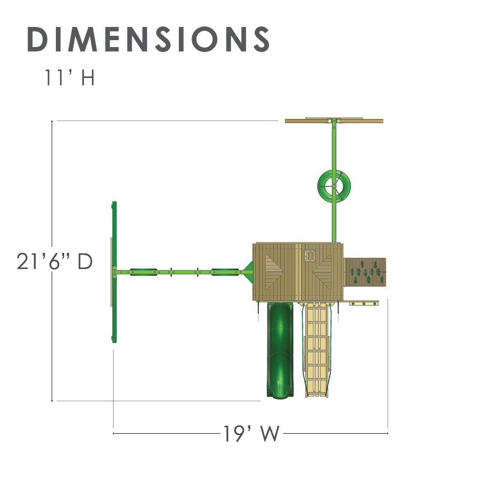 Tundra with Tire Swing, Ramp, Upper Cabin, and Wood Roof - Image 2