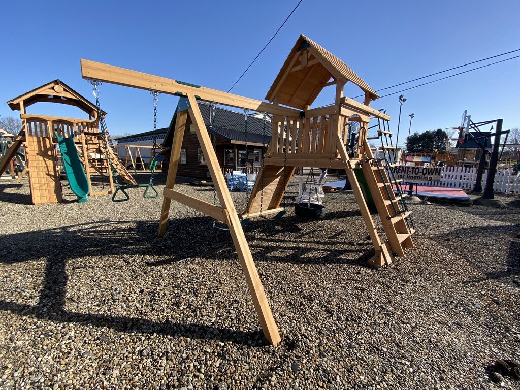 cheap wooden swing sets 11