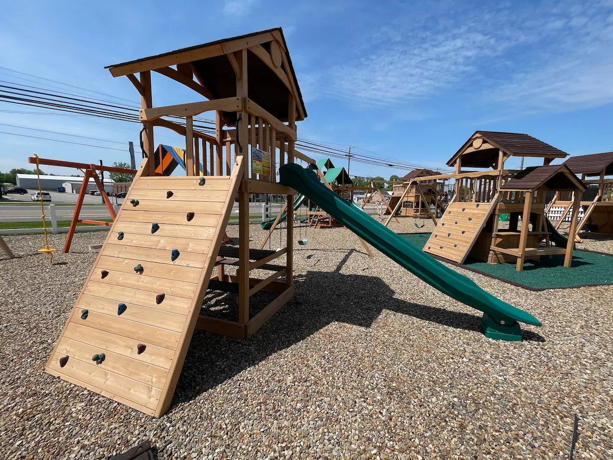 wooden swing set