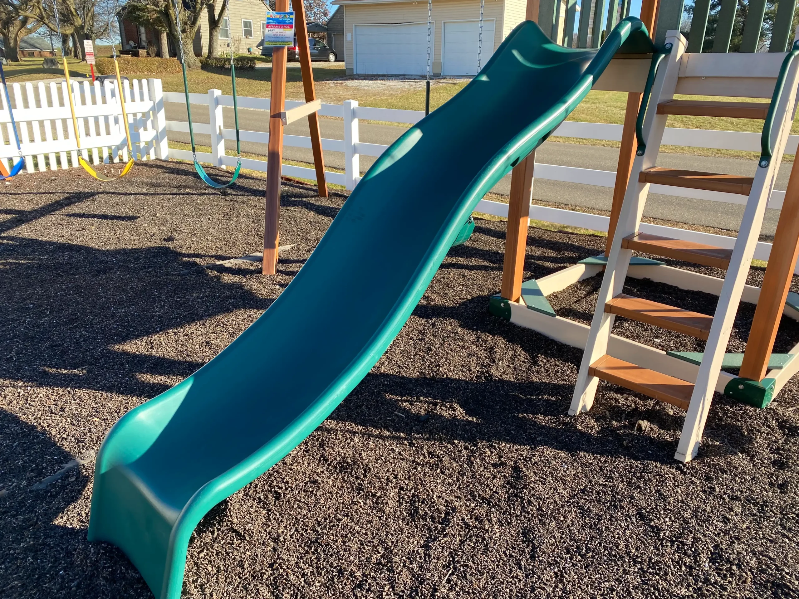 Swing set with slide for small yard kids world play systems