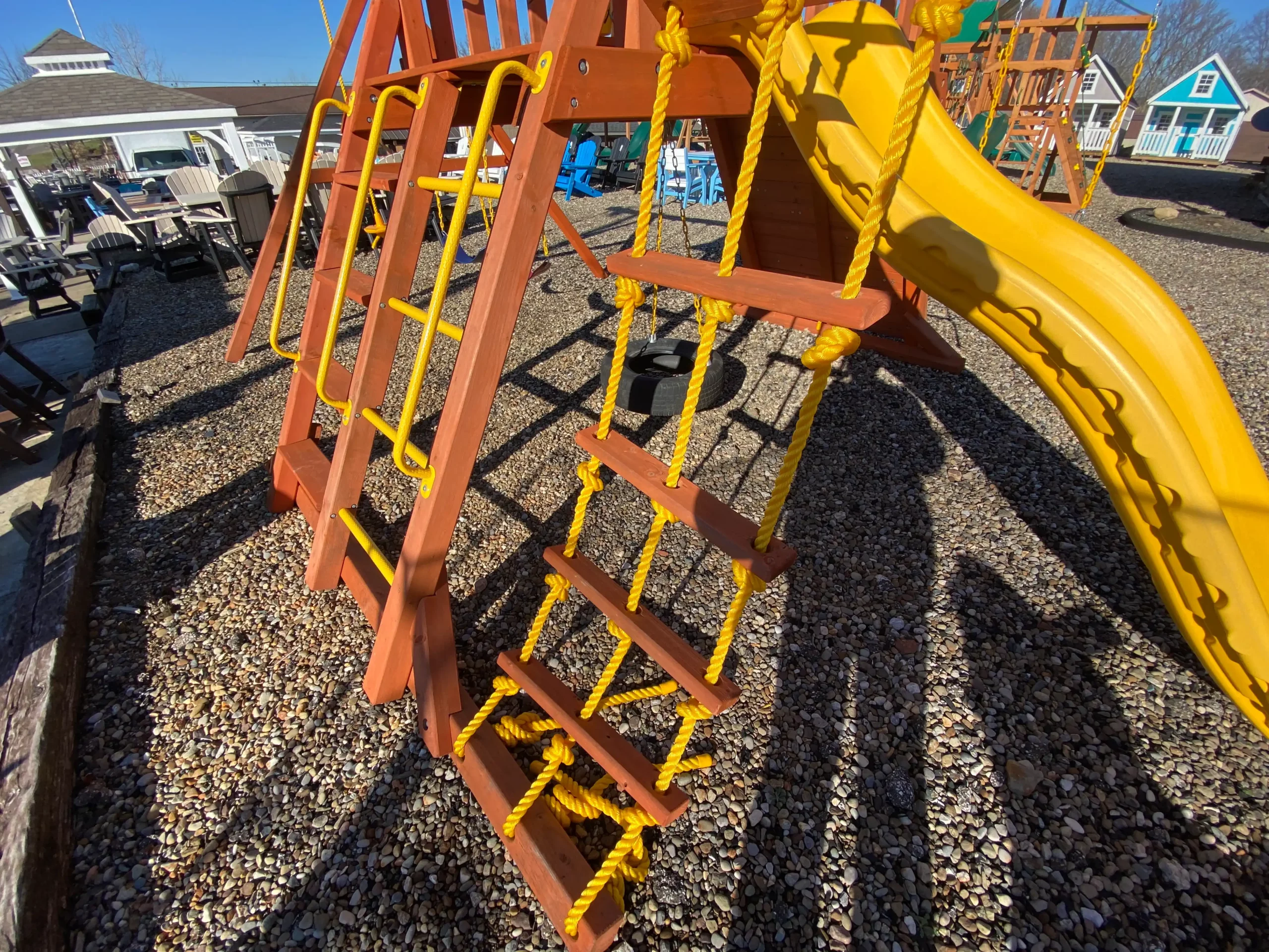outdoor wooden swing set kids world play systems