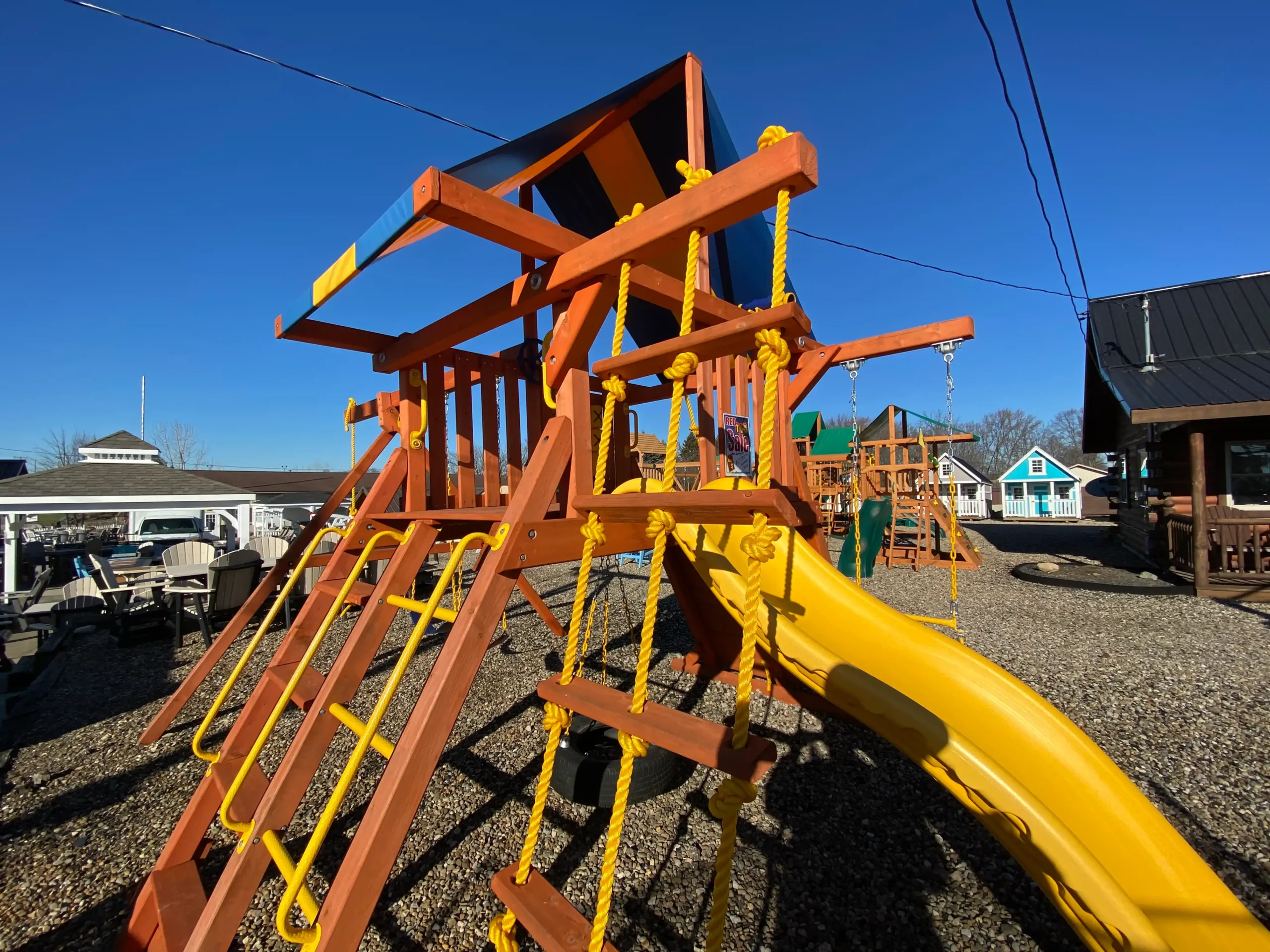 outdoor wooden swing sets kids world play systems