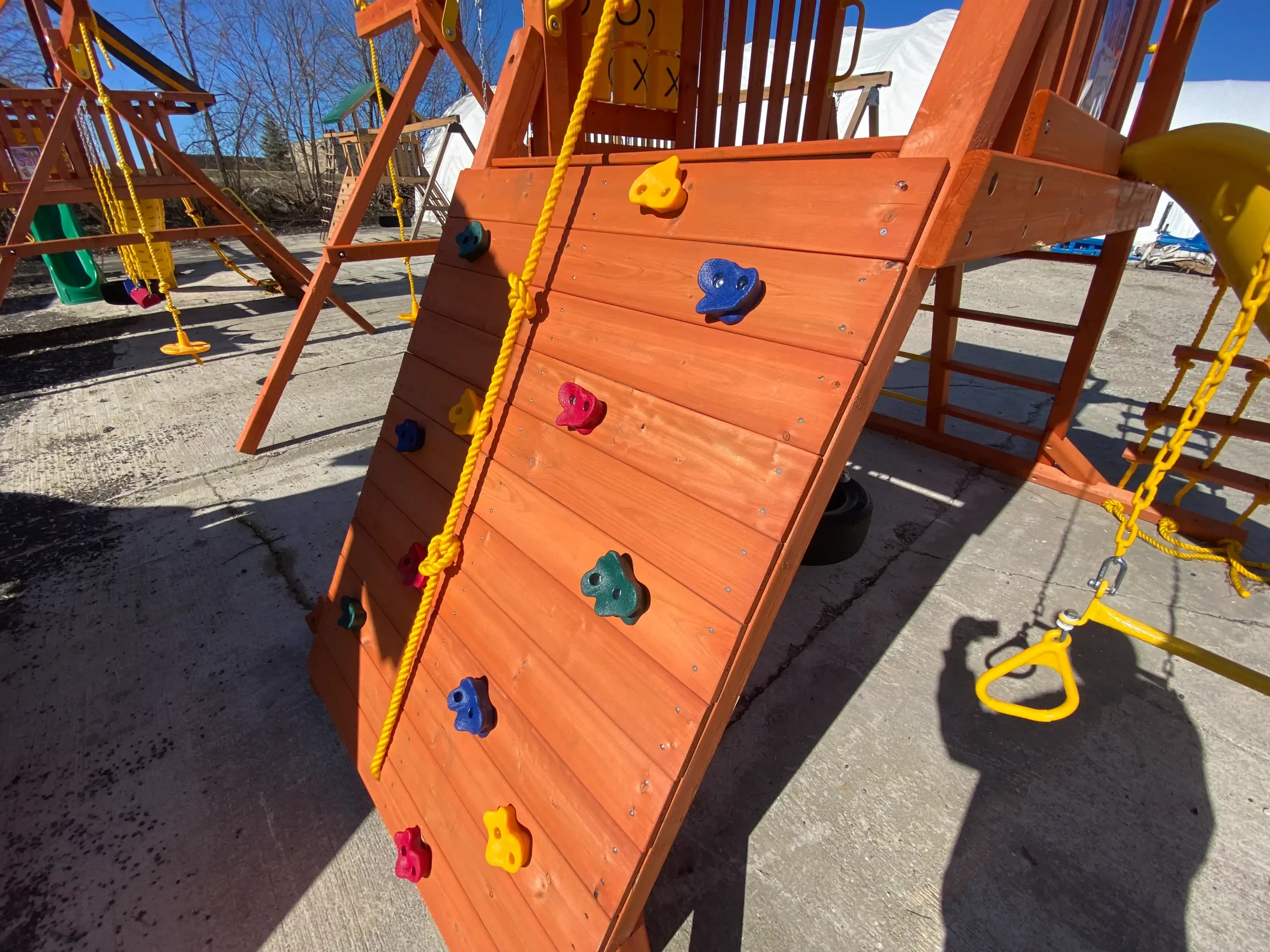 swing set wooden kids world play systems