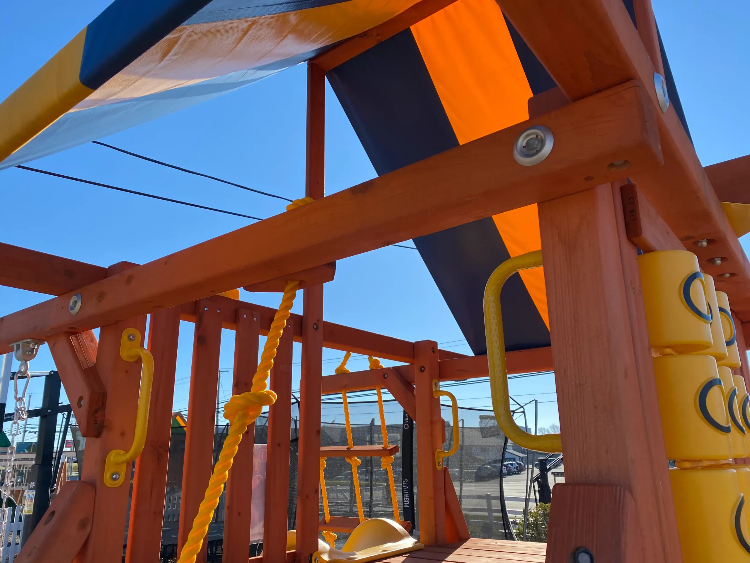 wooden swing set frame kids world play systems